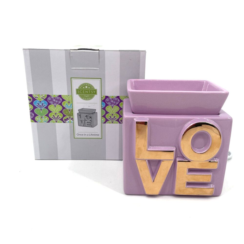 Scentsy ONCE IN A LIFETIME LOVE Wax Warmer Full Size Retired Purple Lilac Box